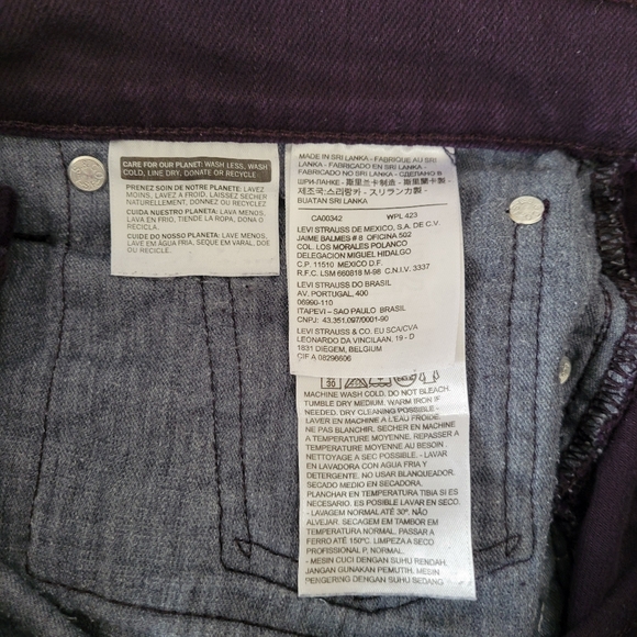LEVI'S purple jeans white label 511 - Picture 7 of 12